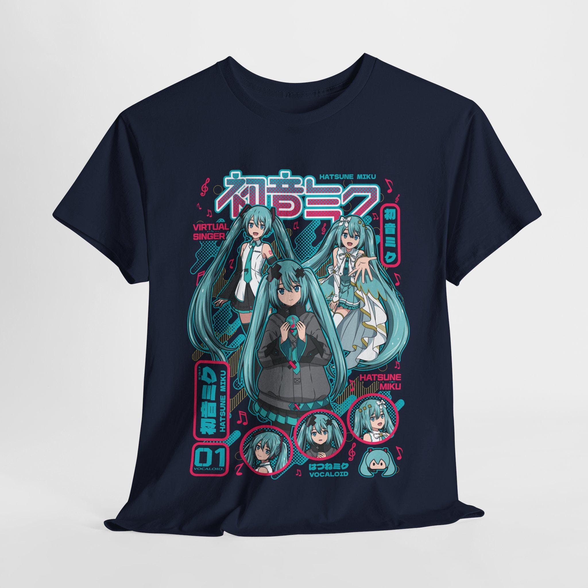 初音ミクTシャツ、アニメガールかわいいProject Diva Vocaloid Tシャツ
