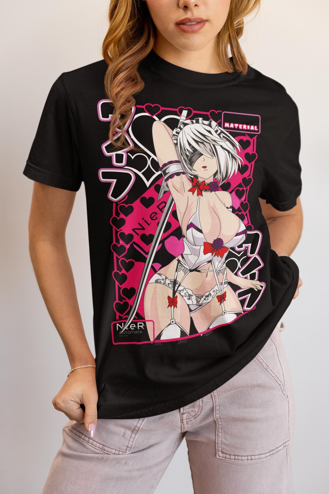 Nier Automata 2b Yorha New Unisexe Camicia Cyber Punk Waifu Graphic T Shirt Unisex A2062 Tessuti Confortevoli Di Alta Qualita Nier Automata 2b Yorha New Unisexe Camicia Cyber Punk Waifu Graphic T Shirt Unisex A2062 Tessuti Confortevoli Di Alta Qualita