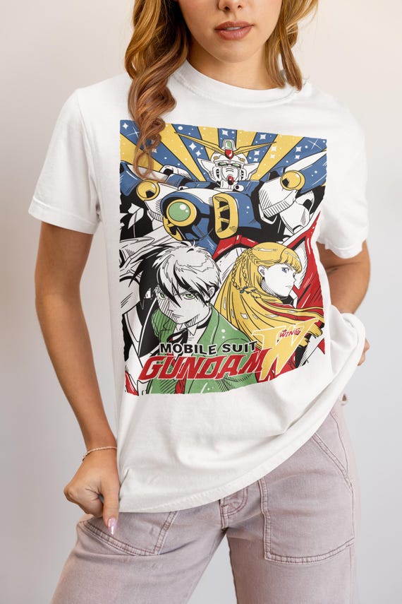 Gundam Wing T-shirt Japanese Anime Tshirt Manga Shirt Graphic Art