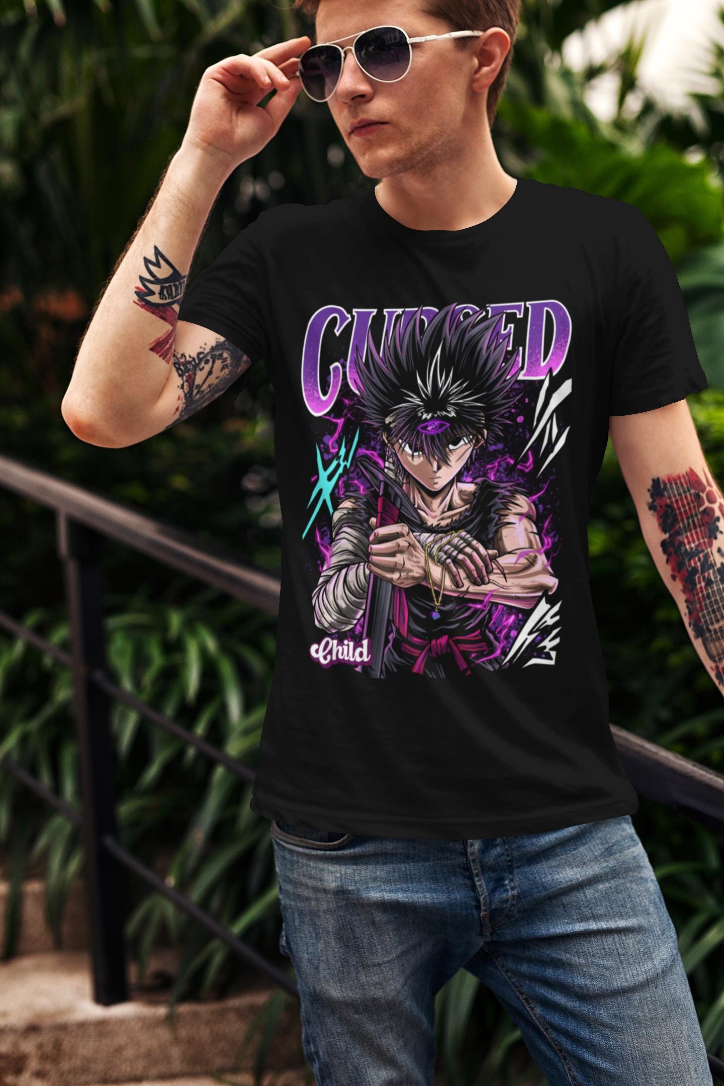 Hiei Yu Yu Hakusho T-shirt Kuwabara Kurama Yusuke Hiel Anime Manga Gift Shirt