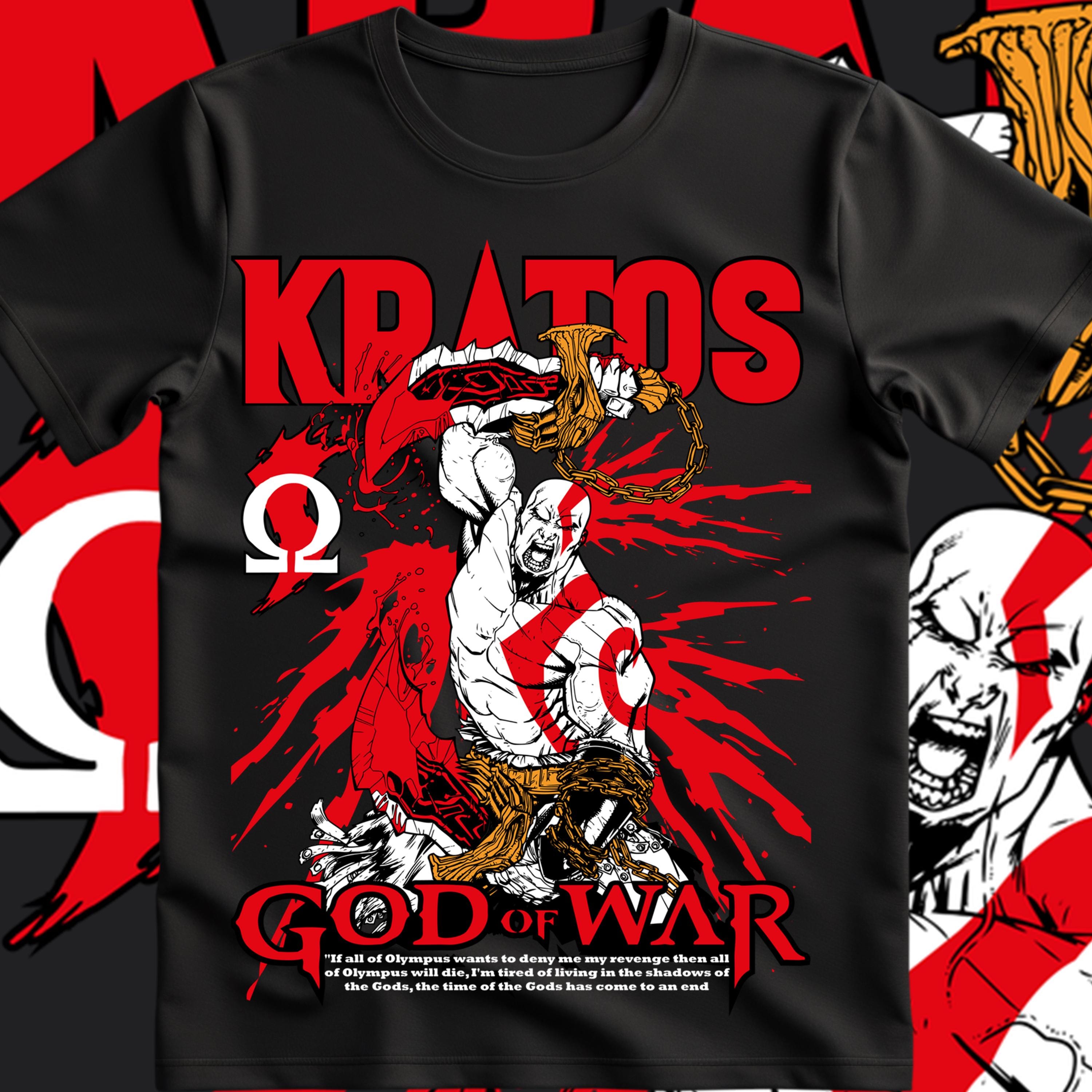 T-shirt God Of War - Kratos En Impression 3D - Manches Courtes - Homme - Multicolore - Polyester - Neuf Avec étiquettes