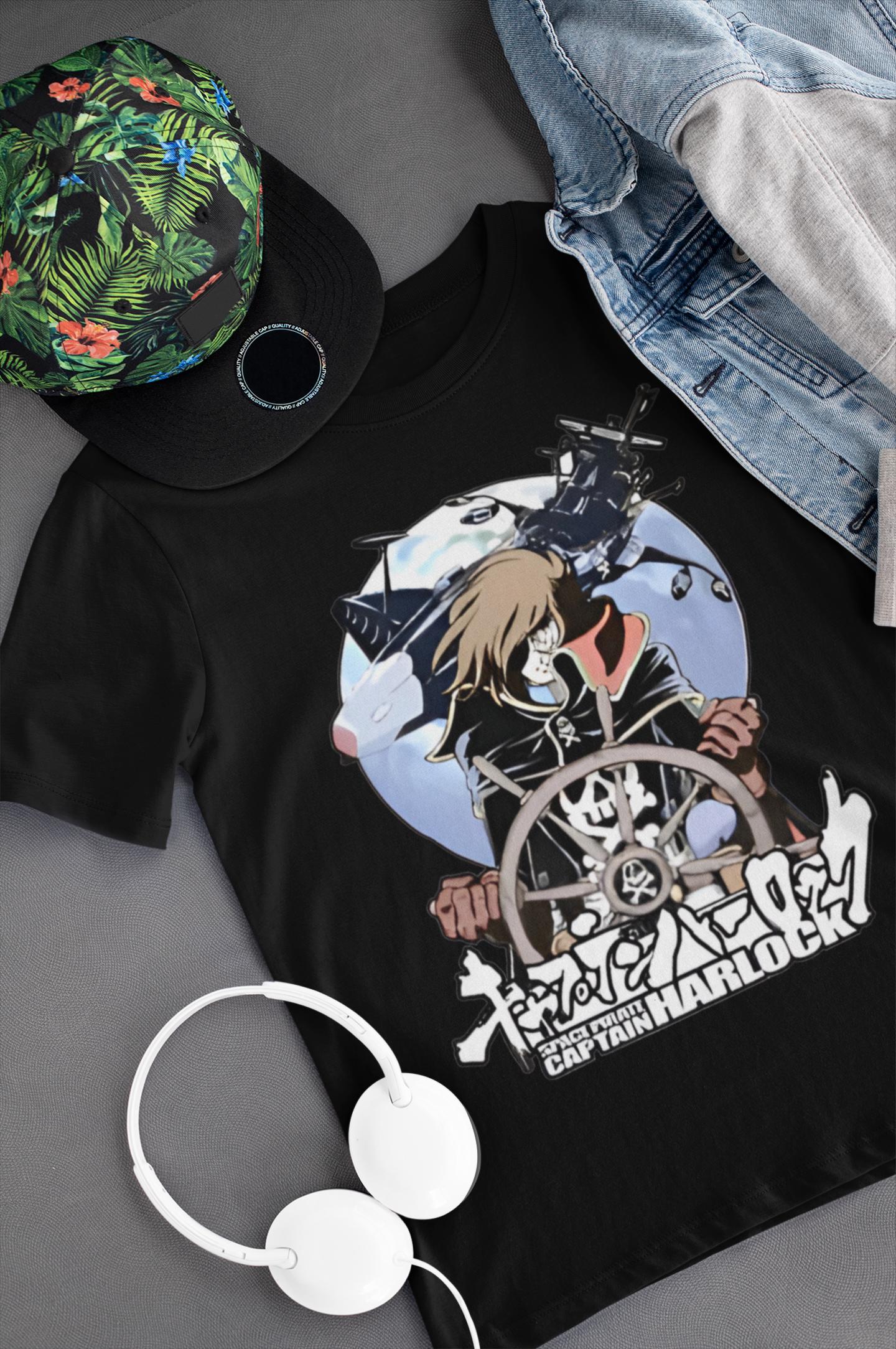 Albator Captain Harlock Logo T-Shirt - 100% Cotton Tee, Royal Blue, Large (Unofficial Fan Apparel) - View #8