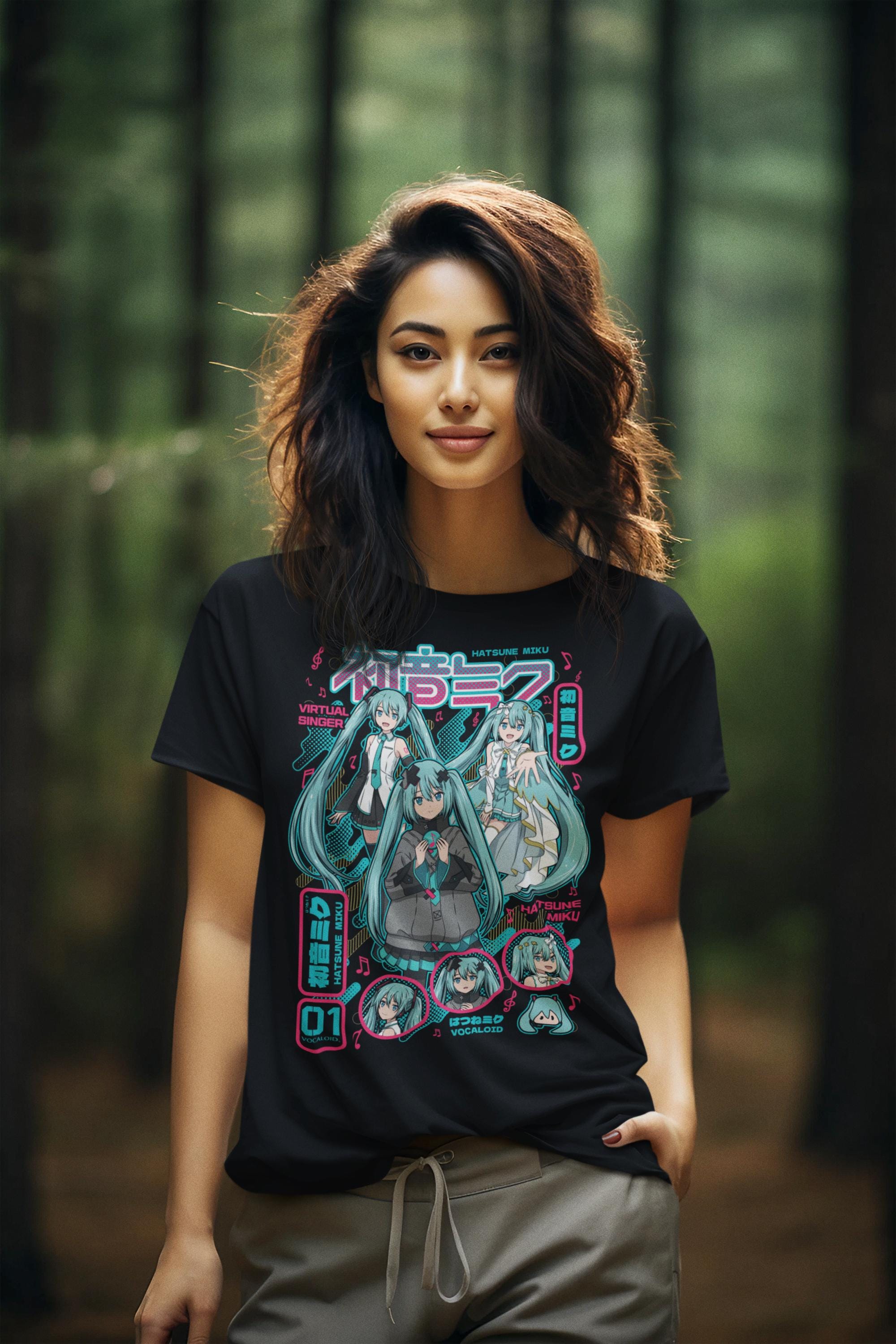 初音ミクTシャツ、アニメガールかわいいProject Diva Vocaloid Tシャツ