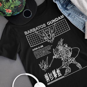 Barbatos Iron Blooded Orphans Gundam Robot Graphic Tee Gunpla Unisex Heavy Cotton T-Shirt, New Design