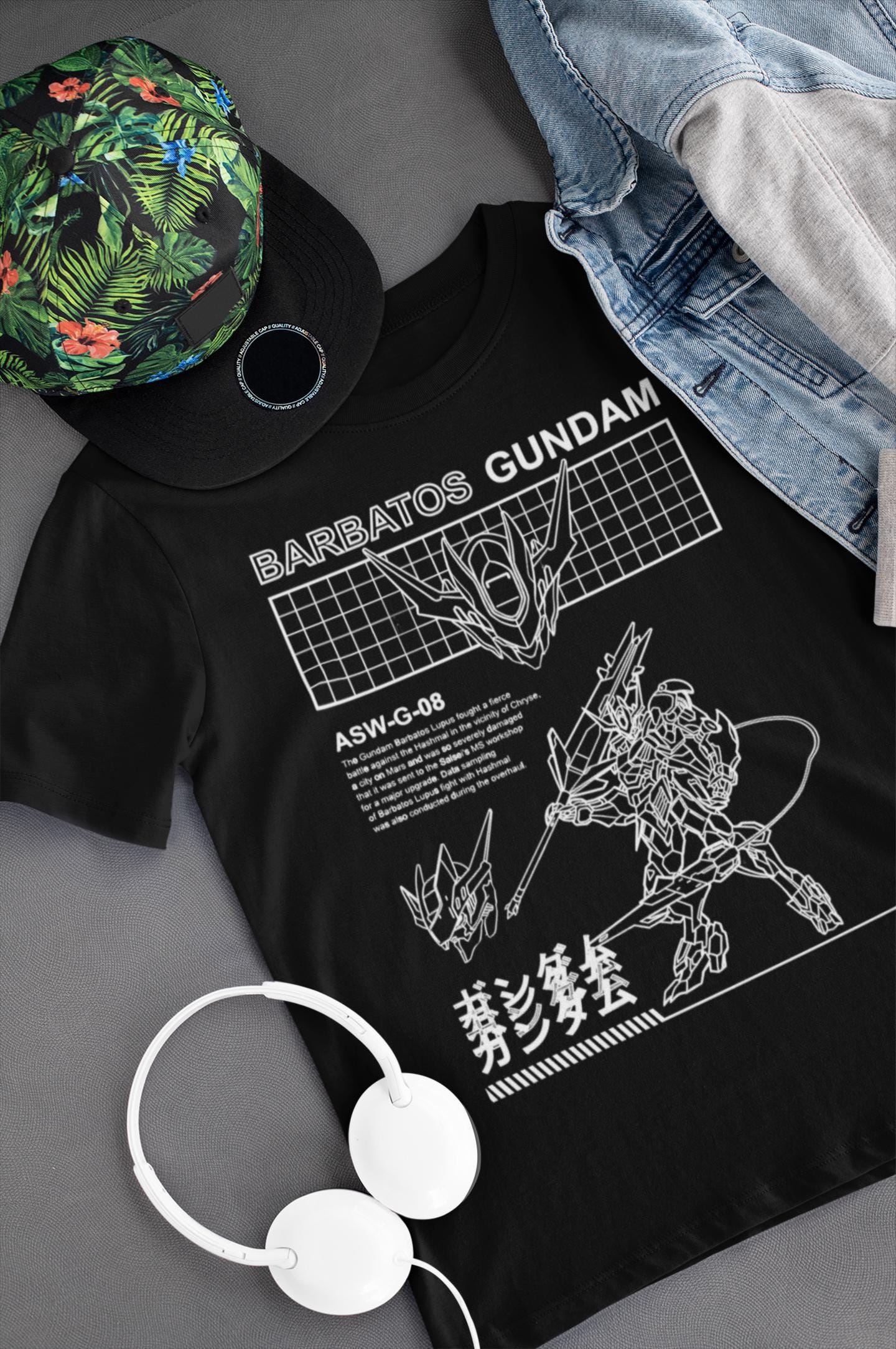 漫画　まとめ Barbatos Iron Blooded Orphans Gundam Robot Graphic Tee