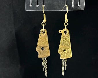 Steampunk Fusee Balance Staff Earrings - Antique Watch Part Dangles - Lightweight Mechanical Gift for Her