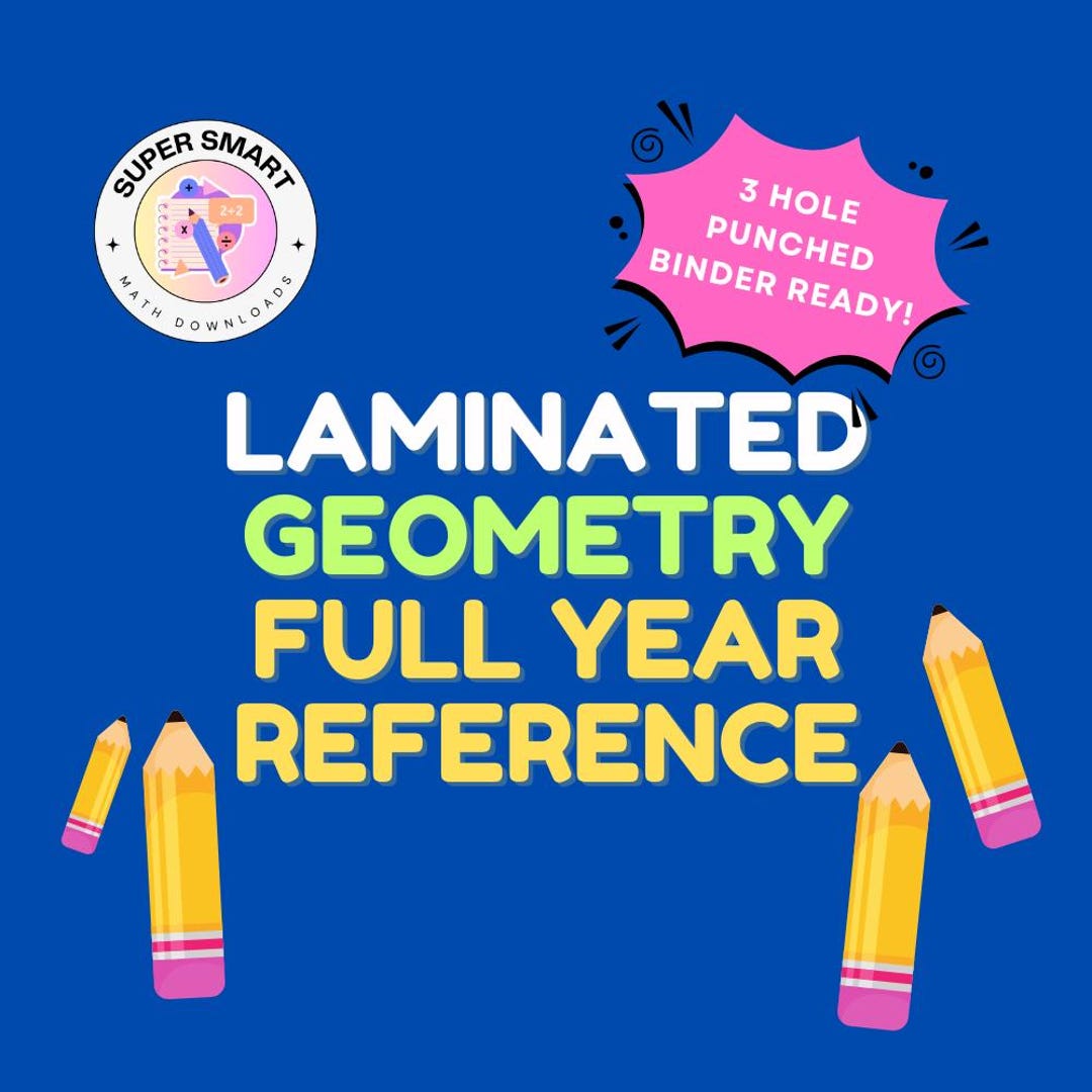 Laminated Geometry Cheat Sheet, Full Year Reference & Study Guide - Etsy