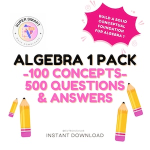 100 Algebra 1 Konzepte — 500 Fragen mit Antworten — Testbesprechung, TSI, Abschlussprüfung, Lernführer