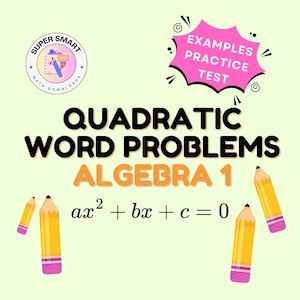 Quadratische Textprobleme Beherrschung | Algebra 1 | Algebra 2 | Parabel Textprobleme | Algebra Arbeitsführer PDF | 3 Seiten zur Beherrschung