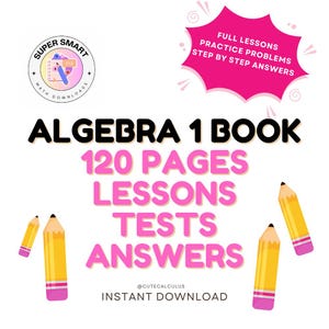 Algebra 1 Buch + Schritt für Schritt Anleitung | 120 Seiten Übung mit Antworten - Tests zu jedem Thema | Prüfungs-Vorbereitung, Abschluss-Vorbereitung