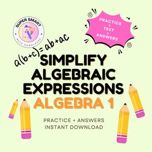 Simplifying Algebraic Expressions | Algebra 1, High School Math, Homeschool Math, Algebra 1, Variables, Operations with variables