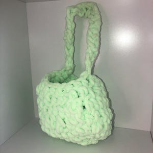 Cute mint green crocheted hand bag