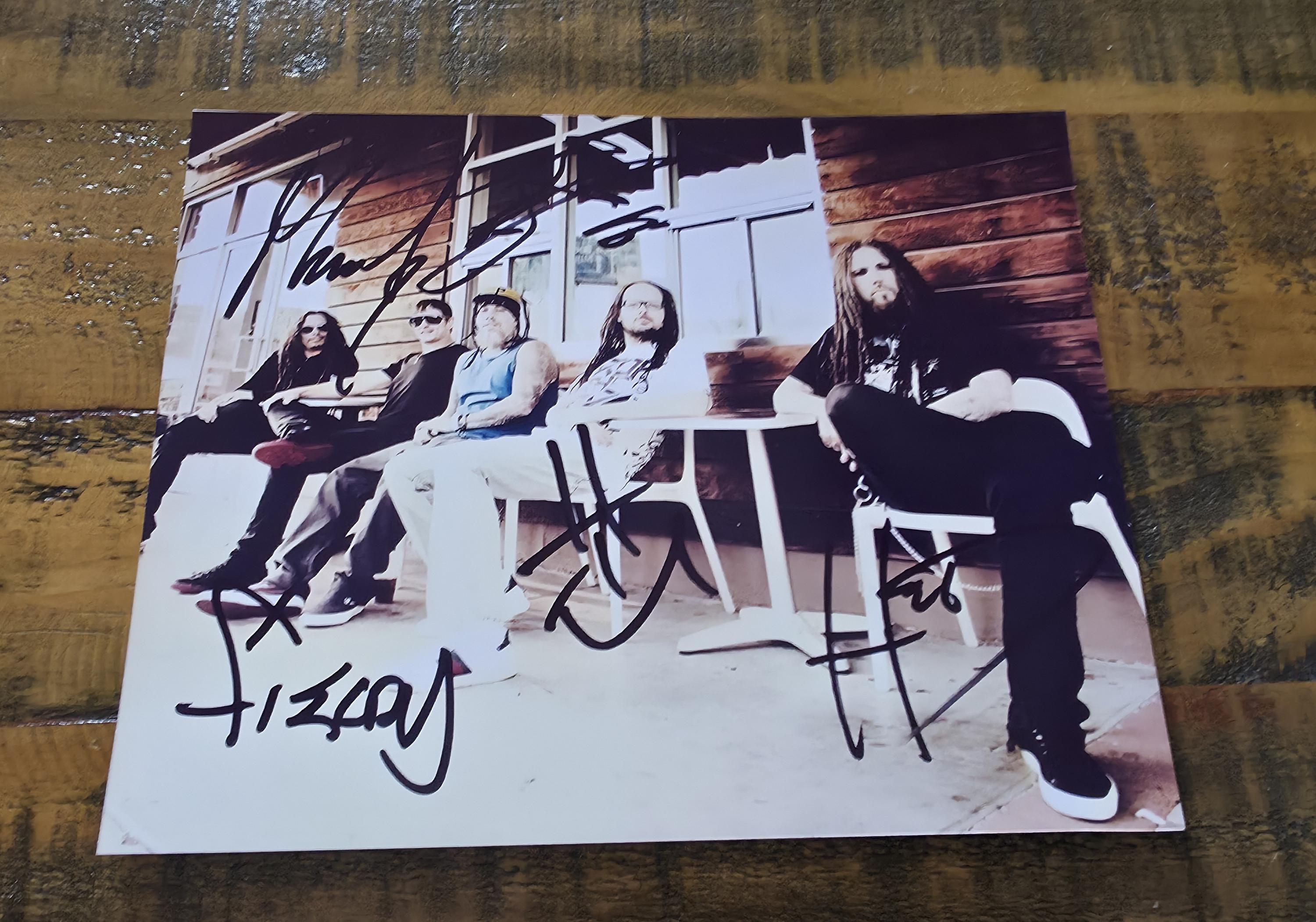 KORN 直筆サイン入りトート 本物 Korn Full Original Band Signed Autographed 8x12 Inch Photo +