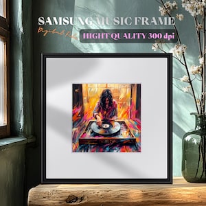 Cuadro artístico con música de Samsung / Impresión artística de vinilo retro colorida con DJ / Arte de pared musical de alta calidad para amantes de la música