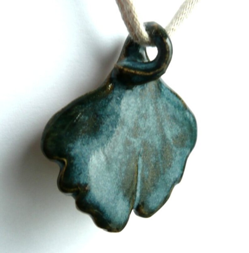 Ceramic Jewelry Pendant for Necklace Stoneware Ginkgo Tree Etsy