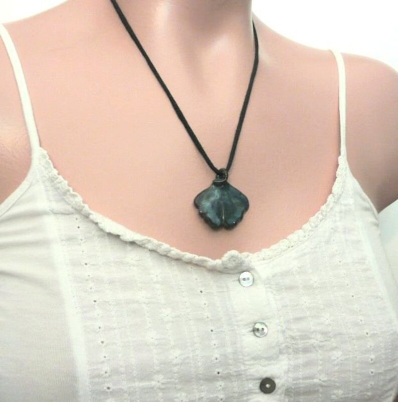 Ceramic Jewelry Pendant for Necklace Stoneware Ginkgo Tree Etsy