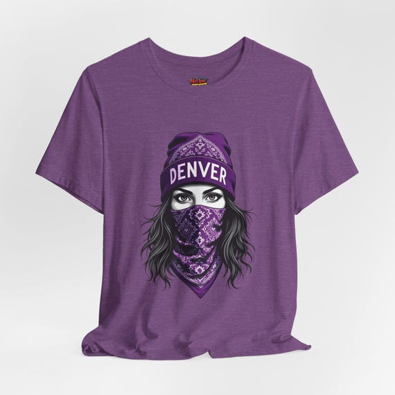 Denver Woman Bandana T-Shirt, Southwest Vibes Tee, Colorado Gift Apparel, Western Cowgirl Top, Urban Streetwear Clothing