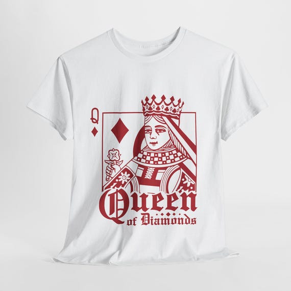 Queen of Diamonds Unisex Tee, Playing Card Shirt, Card Lover Gift, Poker Player Top, Casino Apparel, Card Game T-Shirt
