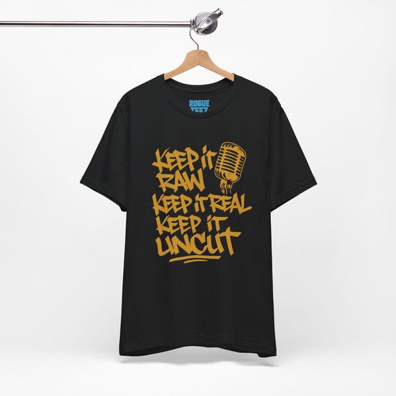 Raw Real Uncut Tee, Classic Tshirt For All Ages, Graphic Shirt for Men Women, Minimalist Top, Unisex Jersey Short Sleeve Tee