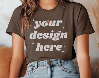 Bella Canvas 3001 Asphalt Tshirt Mockup BC 3001 Asphalt Dark Grey Shirt ...