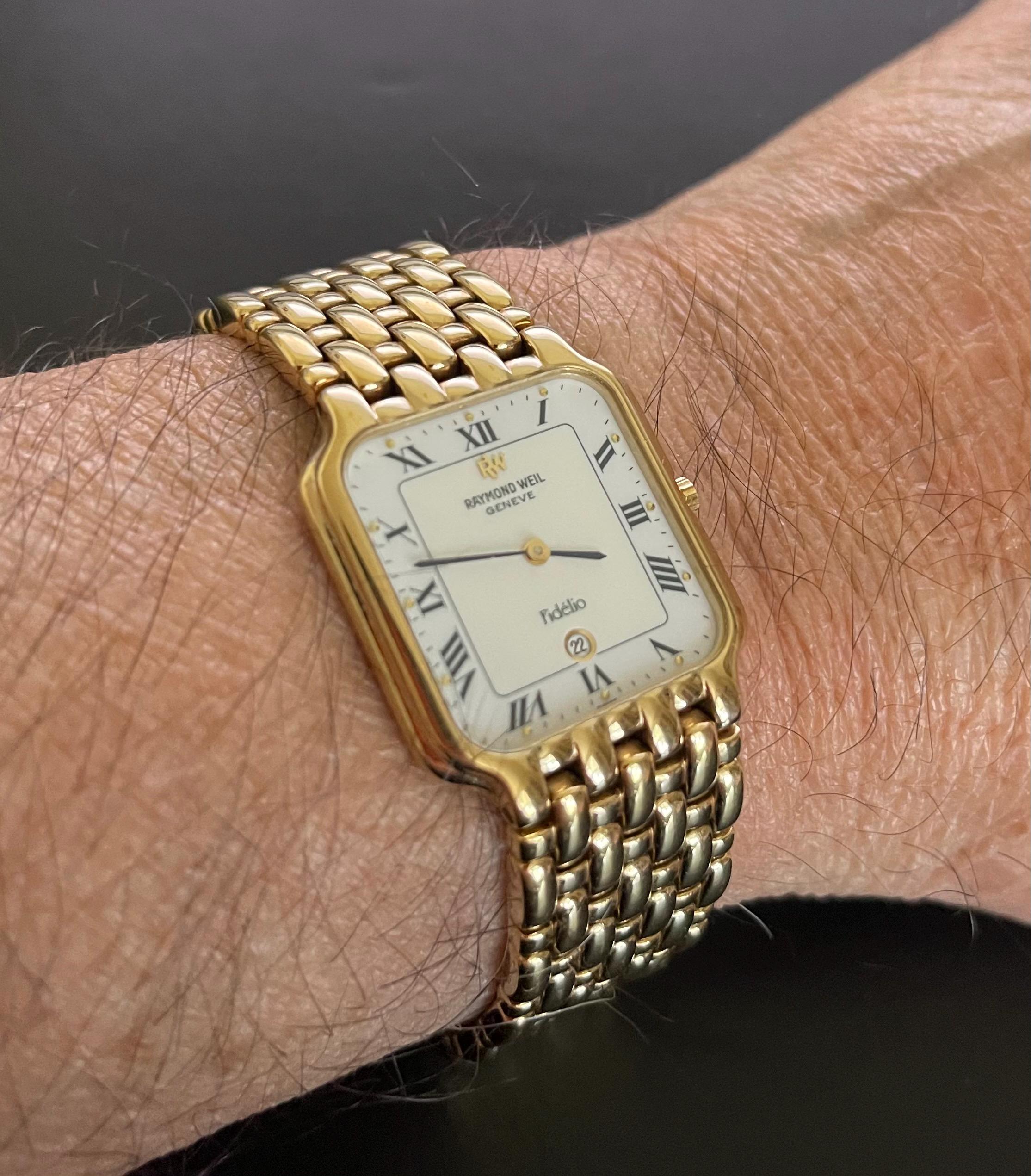✨RAYMOND WEIL✨GENEVE✨Fidelio✨クオーツ✨腕時計✨ Raymond Weil Geneve Watch Fidelio 18K Gold Plated 32MM White