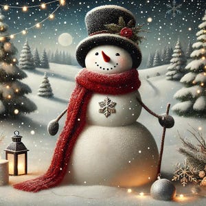 Xmas Set 2 Christmas Digital Art Bundle - Snowman, Santa with Reindeer, Seasons Greetings, Winter Village & Cozy Fireplace Prints