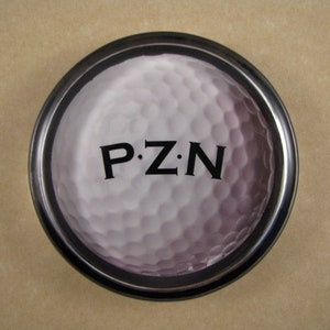 Golf Paperweight, Personalized Gift, Monogram Paperweight, Gift for Him, Monogram Gift, Large Round, Glass Paperweight