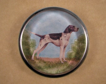 Pointer Briefbeschwerer, Pointer Portrait, Pointer Art, Groß Rund, Glas Briefbeschwerer, Hunde Briefbeschwerer, Pointer Geschenk