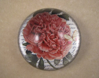 Pink Peony Dome, Gift for Her, Peony Paperweight, Dome Paperweight, Medium Dome, Peony Lover