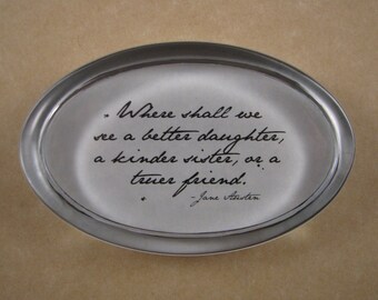 Truer Friend Quote, Austen Paperweight, Austen Quote, Literary Quote, Jane Austen, Oval Paperweight, Glass Paperweight