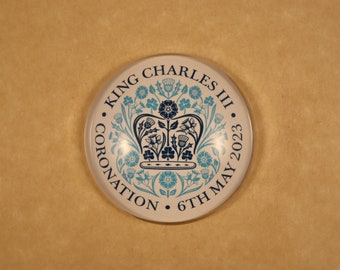 King Charles III, Coronation Paperweight, Coronation Emblem, 2023 Coronation, Cabochon Paperweight, Royal Commemorative, Coronation Decor