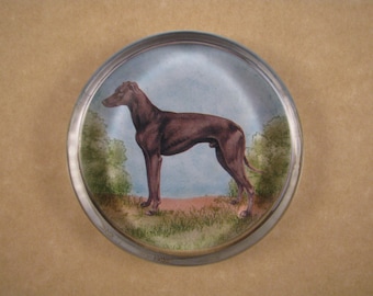 Greyhound Portrait, Greyhound Gift, Greyhound Art, Dog Paperweight, Large Round, Glass Paperweight, Greyhound Lover