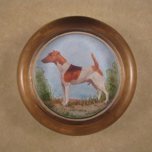 Smooth Fox Terrier, Terrier Paperweight, Smooth Paperweight, Fox Terrier Portrait, Round Paperweight, Glass Paperweight