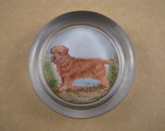 Norwich Terrier (drop-eared), Norwich Terrier Paperweight, Terrier Portrait, Pet Portrait, Round Paperweight, Glass Paperweight