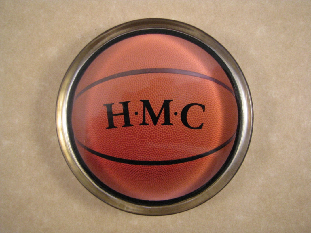 Basketball Monogram Large Round Glass Paperweight - Etsy