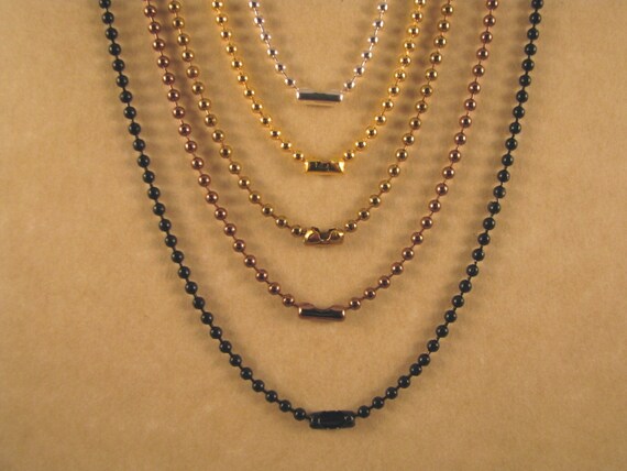 From 24 to 36 long, A00431 2.4 mm Ball Chains Necklace