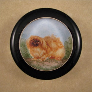 Pekingese Paperweight, Pekingese Art, Dog Paperweight, Pekingese Portrait, Pekingese Gift, Round Paperweight, Glass Paperweight