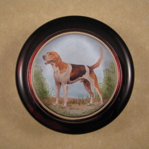 American Foxhound, Foxhound Paperweight, Dog Paperweight, Foxhound Portrait, Round Paperweight, Glass Paperweight, Foxhound Art, Dog Lover