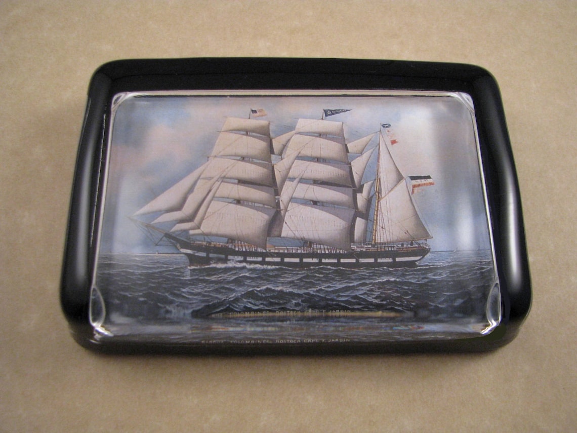 Ship Paperweight Nautical Decor Columbine Ship Sailing Etsy