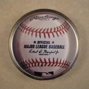 Rawlings Baseball, Baseball Paperweight, Official League Ball, Glass Paperweight, Large Round, Gift for Him, Sports Paperweight