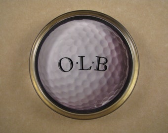 Monogram Paperweight, Golf Paperweight, Personalized Gift, Gift for Her, Monogram Gift, Large Round, Glass Paperweight, Golf Lover