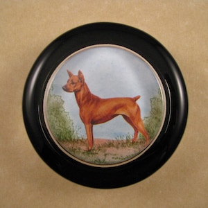 Miniature Pinscher Paperweight, Mini Pinscher Art, Mini Pinscher Gift, Round Paperweight, Glass Paperweight, Min Pin Portrait, Pet Portrait