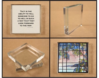 3 x 3 Inch Paperweight, Custom Glass Tile, Square Glass Tile, Custom Paperweight, Quote Paperweight, Photo Paperweight, Teacher Gift