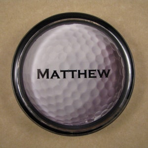 Golf Paperweight, Personalized Gift, Name Paperweight, Sports Paperweight, Large Round, Glass Paperweight, Golf Lover