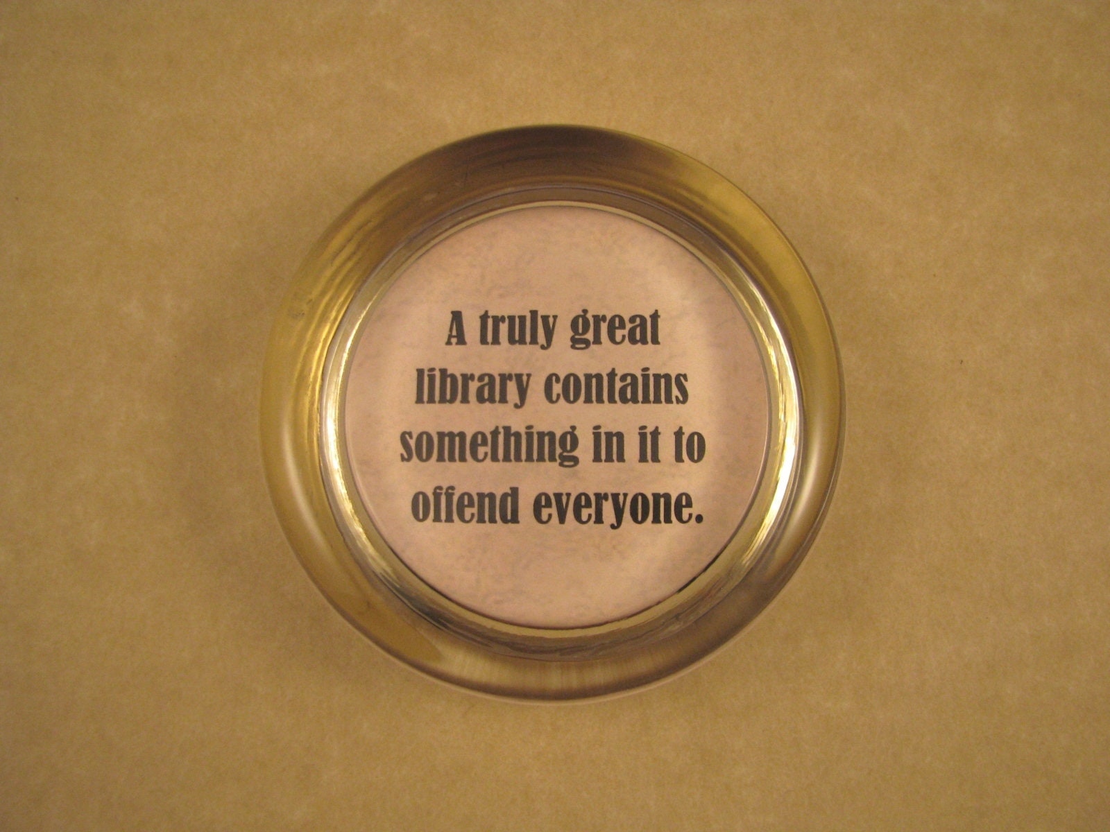 Great Library Quote Glass Paperweight Quote Paperweight Desk Accessory