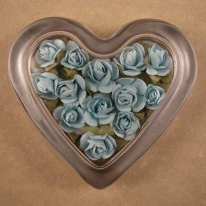 Blaue Rose Briefbeschwerer, Herz Briefbeschwerer, Rose Briefbeschwerer, Glas Briefbeschwerer, Juni Geburtstag, Geschenk zum Valentinstag