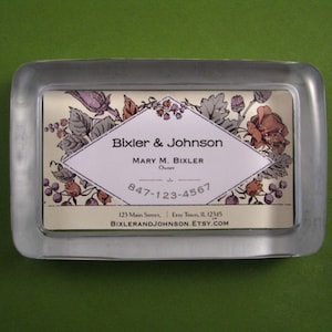 Business Card, Custom Paperweight, Personalized Gift, Business Paperweight, Rectangle Glass, Glass Paperweight