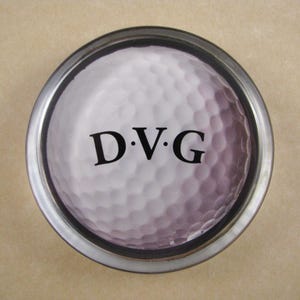 Golf Paperweight, Personalized Gift, Monogram Paperweight, Gift for Him, Sports Paperweight, Large Round, Glass Paperweight