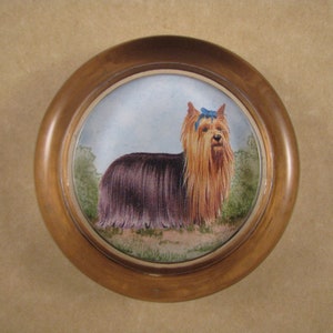 Yorkshire Terrier, Terrier Paperweight, Yorkie Portrait, Yorkshire Terrier Art, Glass Paperweight, Round Paperweight