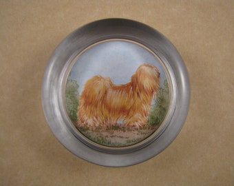 Lhasa Apso Portrait, Lhasa Apso Paperweight, Pet Paperweight, Lhasa Apso Art, Round Paperweight, Glass Paperweight